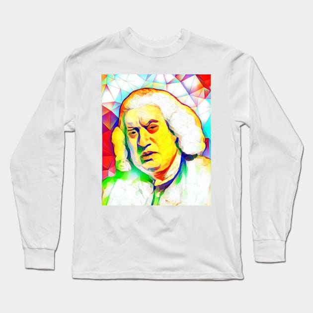 Samuel Johnson Colourful Portrait | Samuel Johnson Artwork 11 Long Sleeve T-Shirt by JustLit